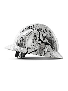 LANON full brim hard hat charcoal front view for enhanced head protection