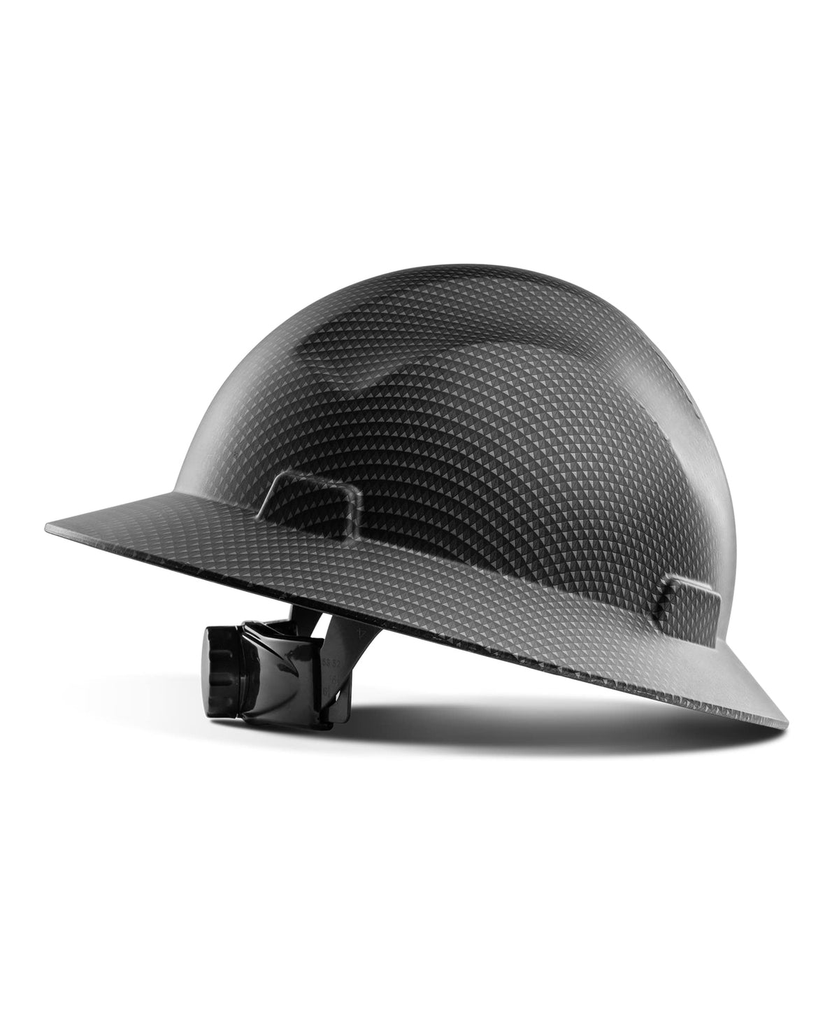 LANON Protection full brim hard hat with grey dots, front view for sun and debris shielding.
