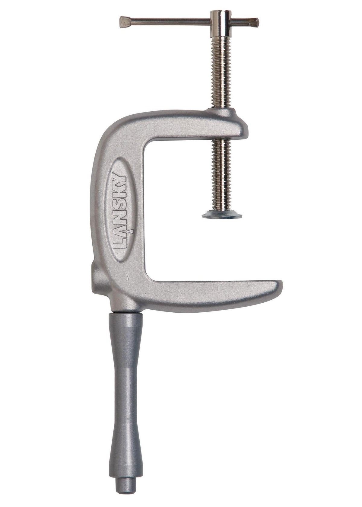 Lansky Super C Clamp sharpening blades with secure grip and precision.