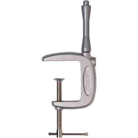 Lansky Super C Clamp showing two-piece mount enabling vertical attachment.