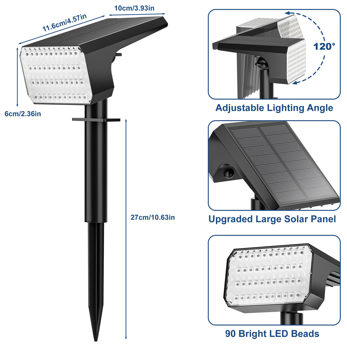 LANSOW easy installation with stake or wall mount.