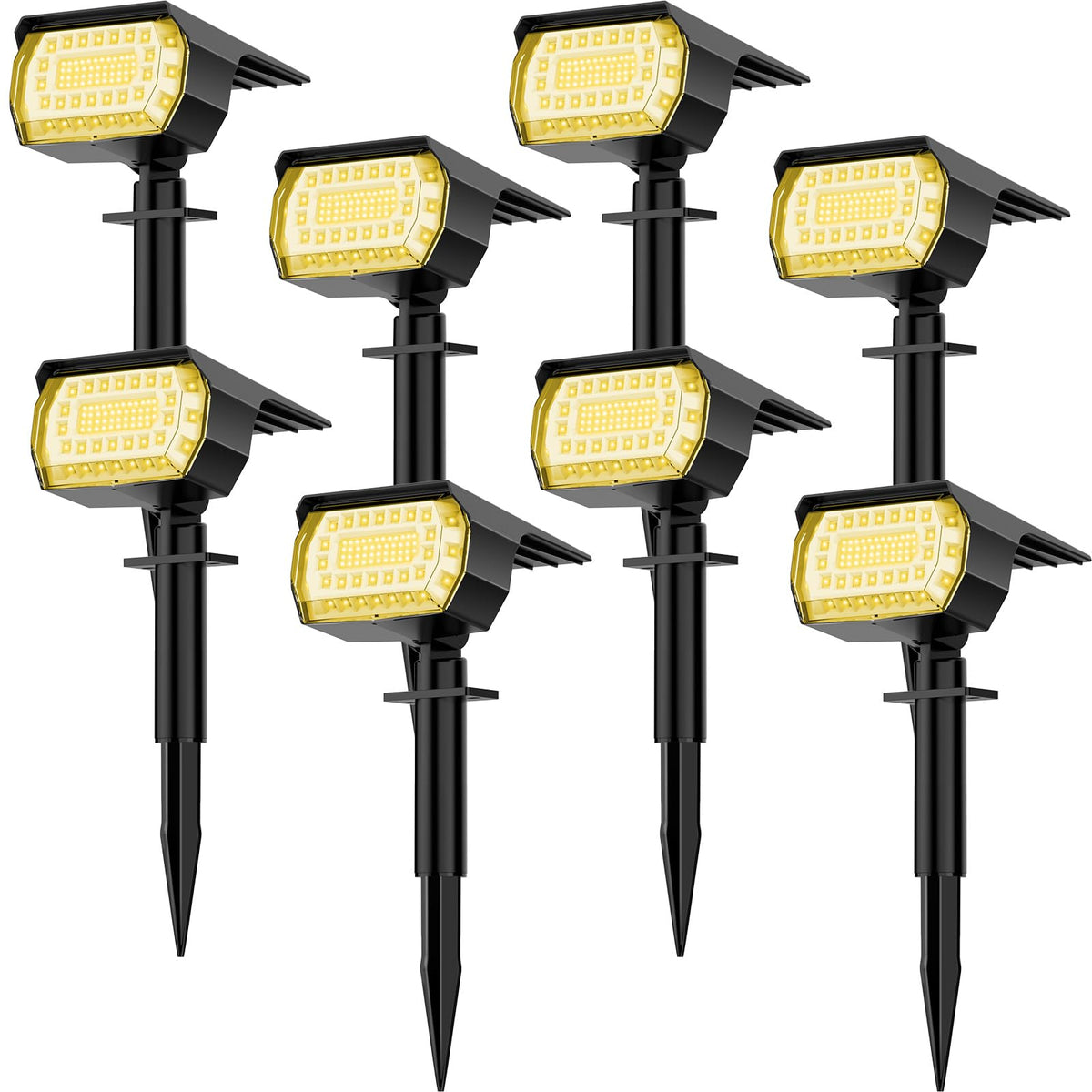 LANSOW solar spot light with 76 LEDs delivering bright entryway illumination and energy efficiency