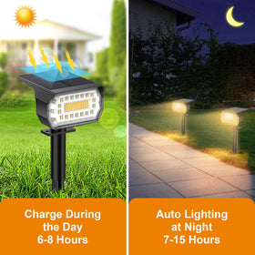 LANSOW warm white glow highlights garden features for evenings