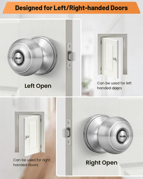 LANSTE brushed nickel knob with adjustable backset fits standard doors