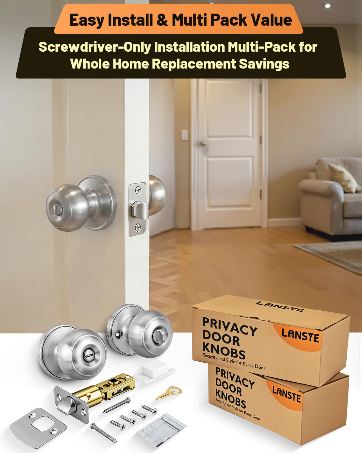 LANSTE included installation hardware for quick setup