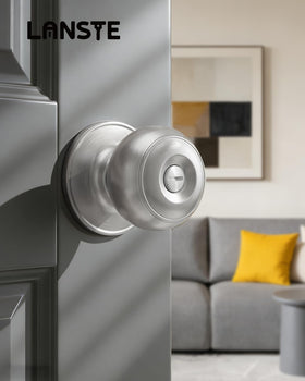 LANSTE interior brushed nickel knob complements doors in modern home