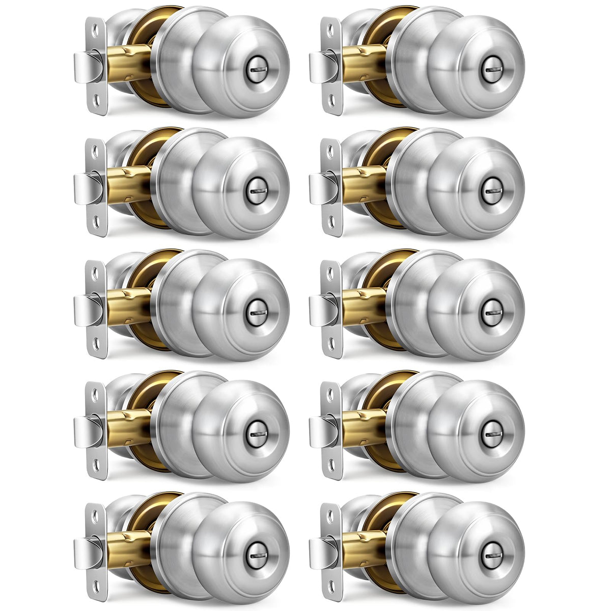 LANSTE privacy knob for bedrooms with brushed nickel finish
