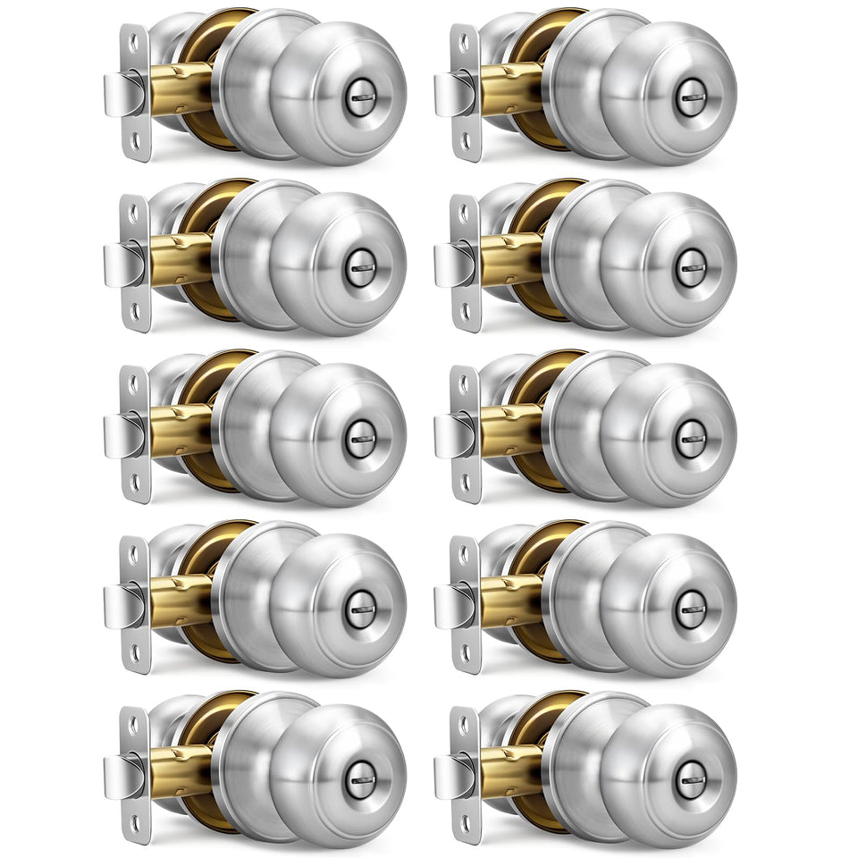 LANSTE privacy knob for bedrooms with brushed nickel finish