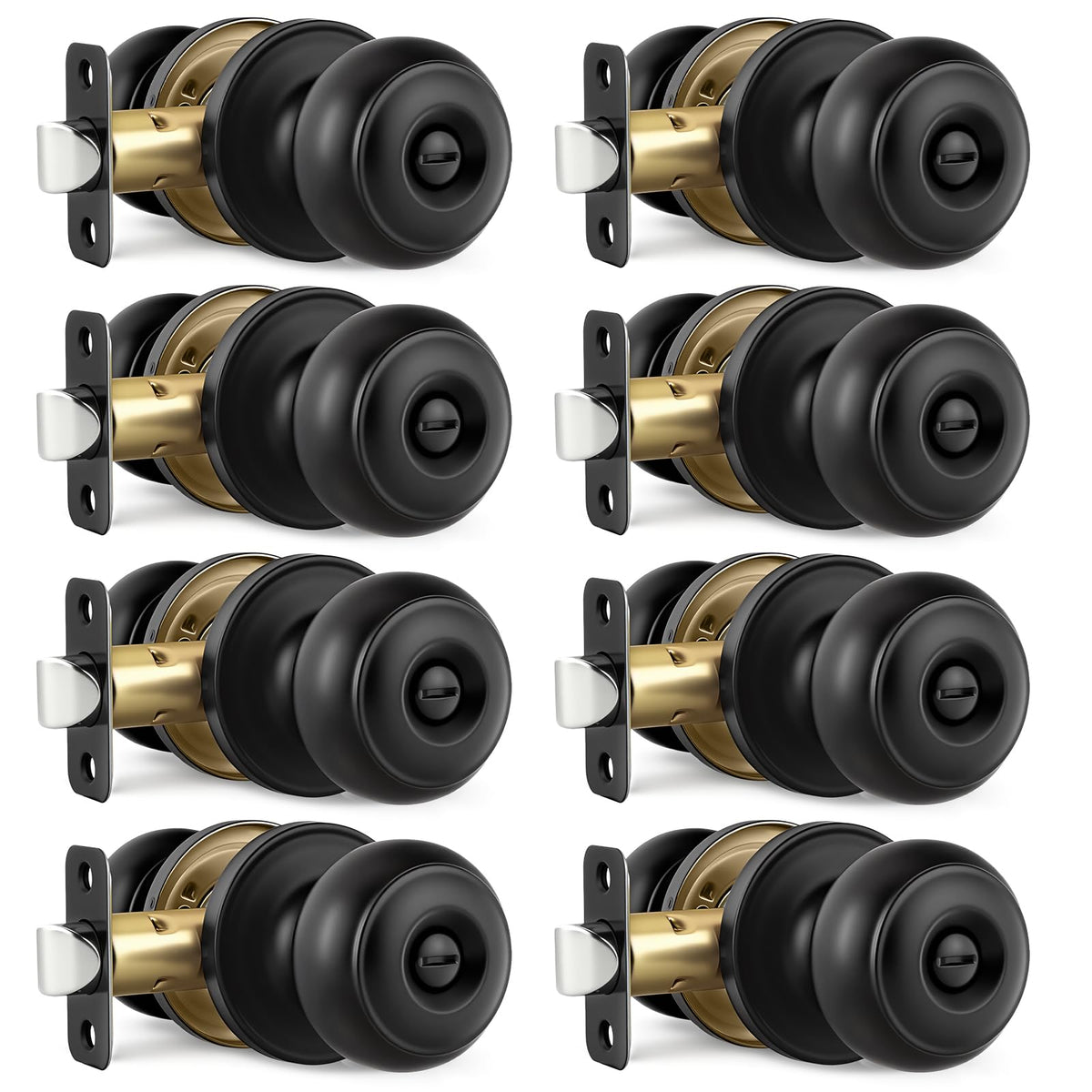 LANSTE matte black door knob privacy close-up highlighting premium finish for interiors.