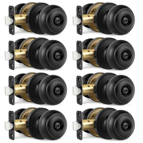 LANSTE matte black door knob privacy close-up highlighting premium finish for interiors.