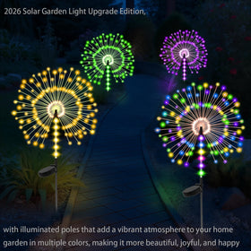 Lanthium solar outdoor lights fireworks shape for patios and flower beds.