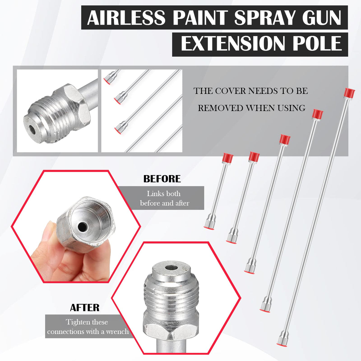 Lanties 50 cm extension rod for mid-height walls and trims.