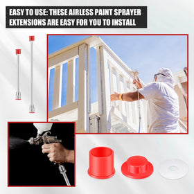 Lanties extension rods with 7-8-inch thread fit most airless sprayers.