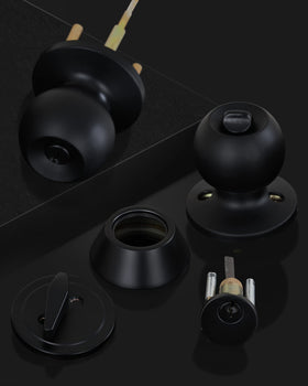 Lanwandeng matte black lockset with deadbolt on front door for uniform key access