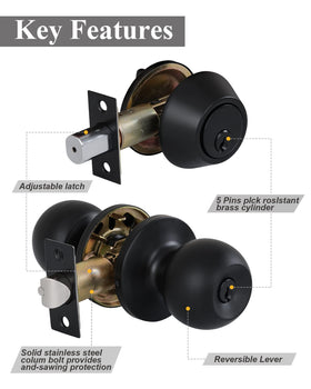 Durable Lanwandeng lockset in matte black finish ready for exterior use