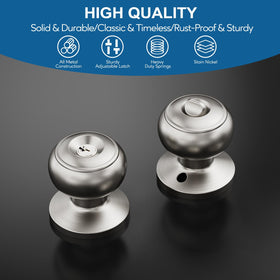Lanwandeng satin nickel finish on exterior knob combines durability with modern style