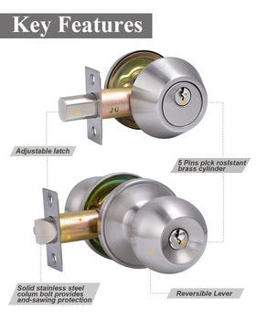 Lanwandeng satin nickel finish enhances exterior hardware with a modern look.