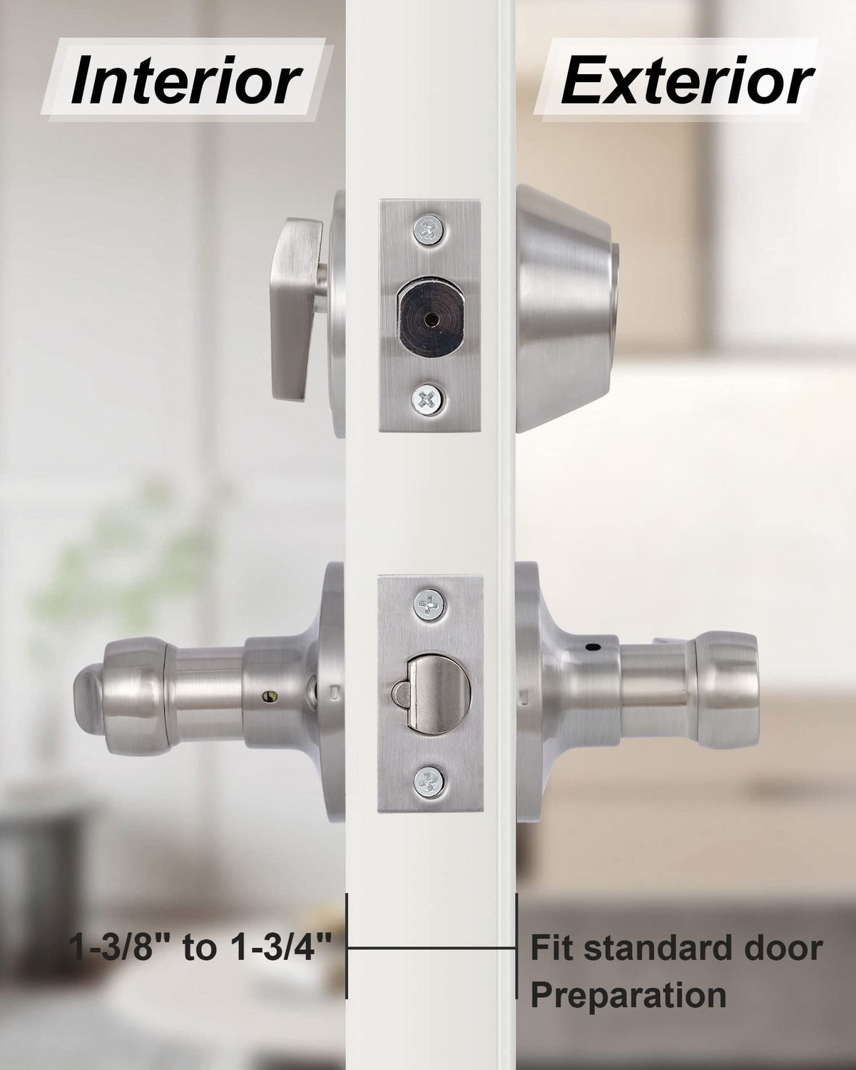 Lanwandeng thumb-turn inside deadbolt for easy indoor control.
