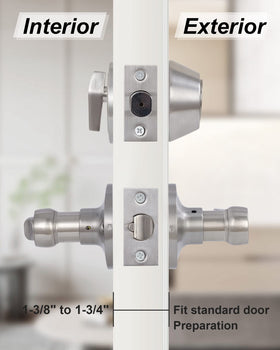 Lanwandeng thumb-turn inside deadbolt for easy indoor control.