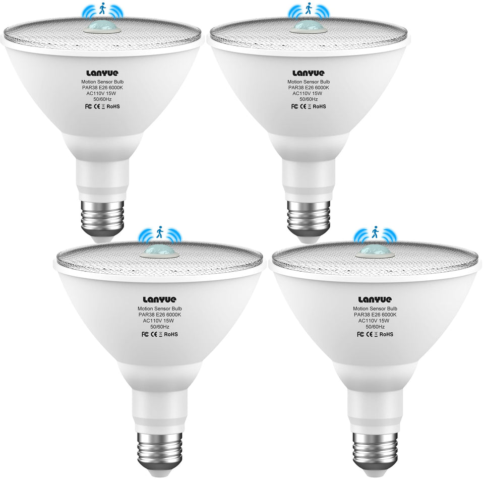 Lanyue dusk-to-dawn outdoor motion sensor bulb with reliable detection.