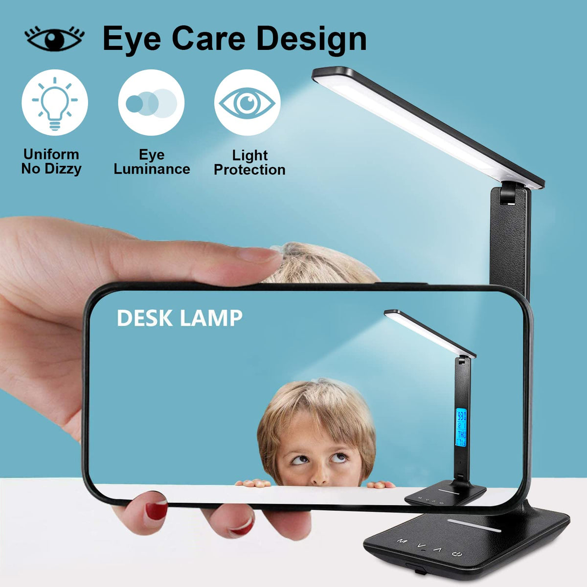 LAOPAO desk lamp anti glare shade promotes comfortable reading