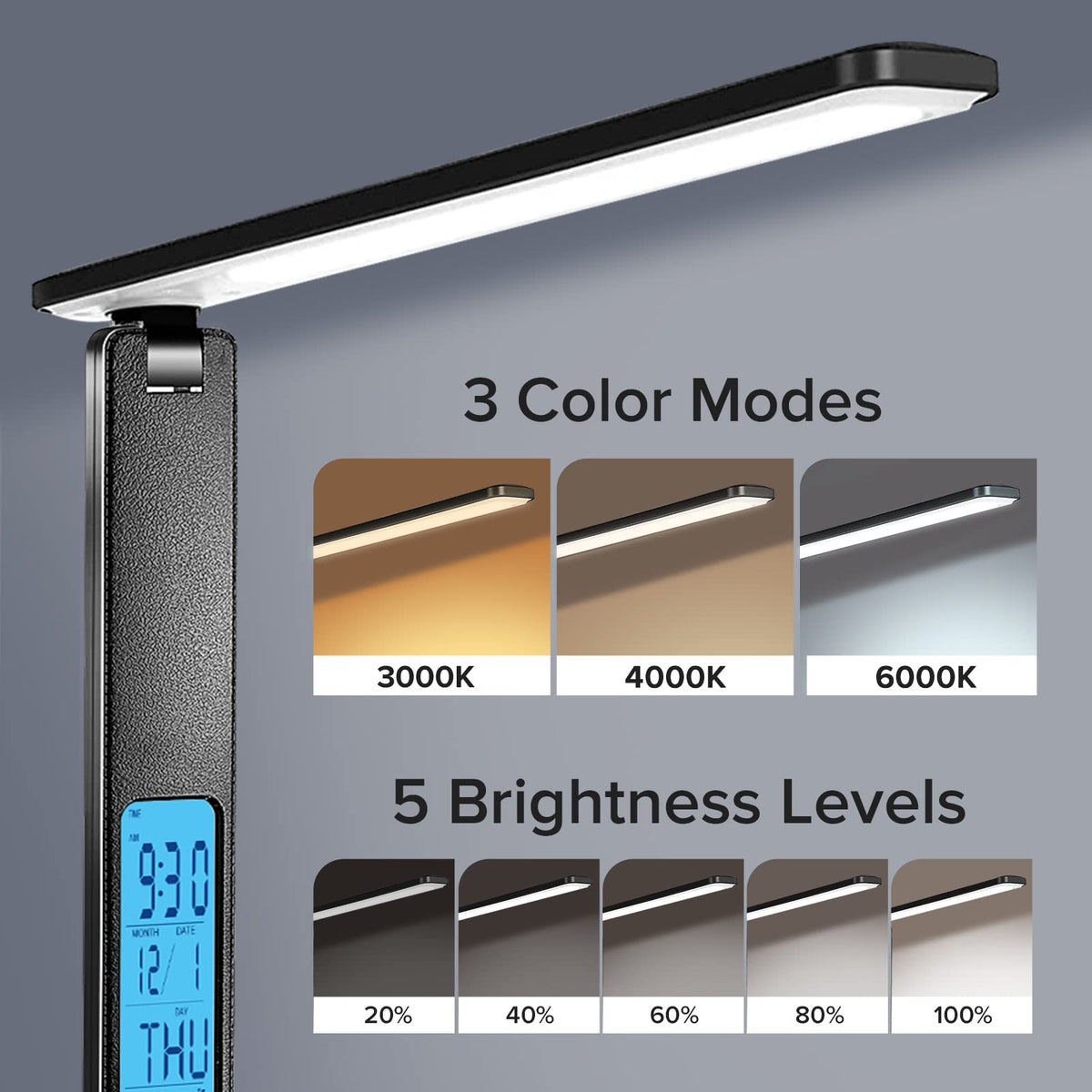 LAOPAO desk lamp USB port enables convenient charging while studying