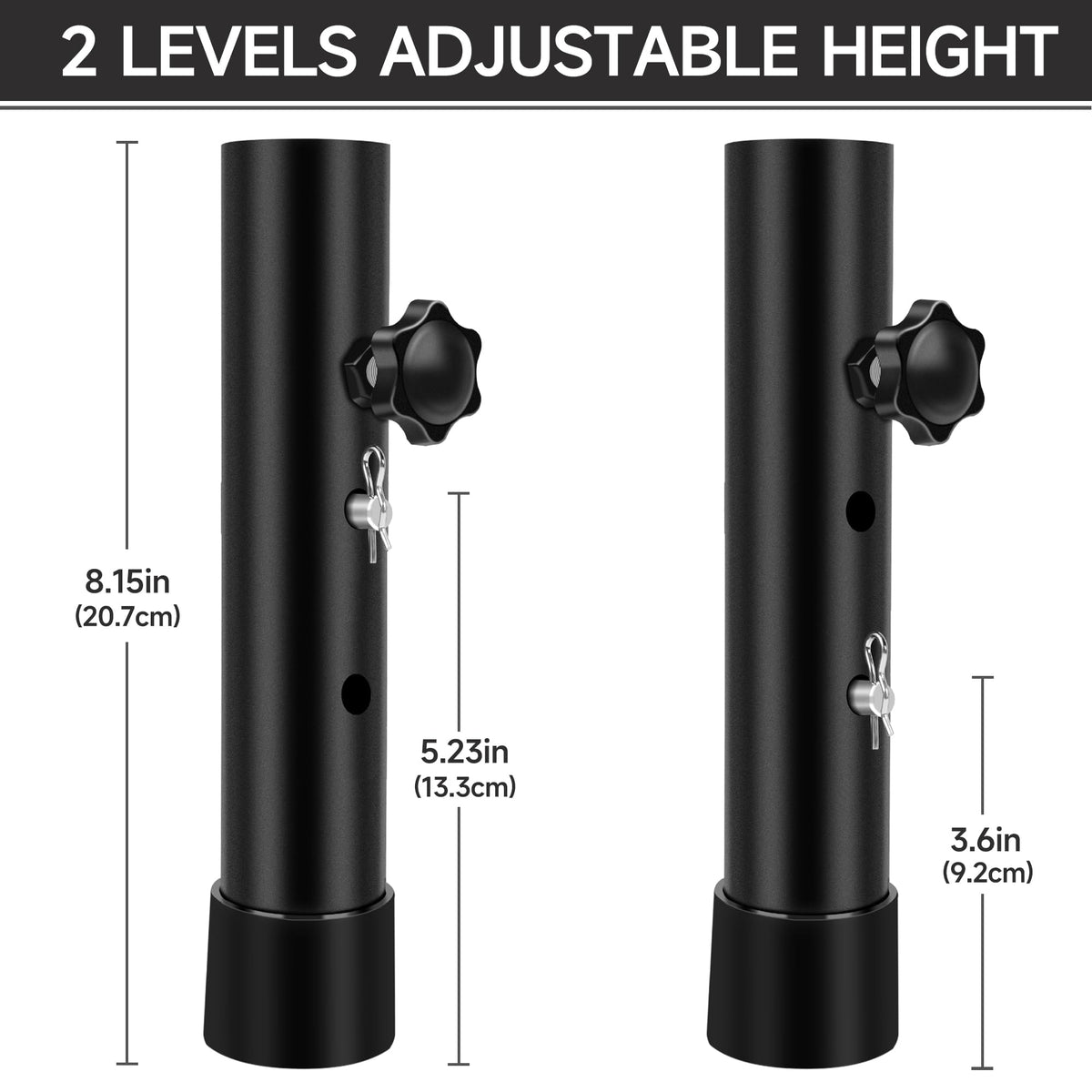 Extenders compatible with folding, bent, and straight legs
