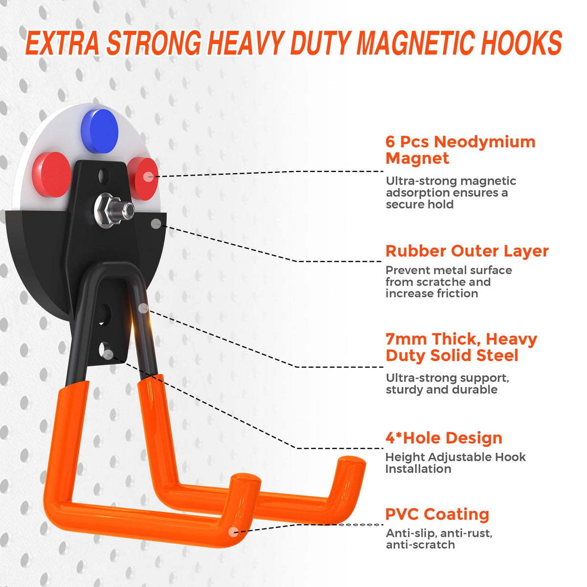 Laowu six-magnet base with rubber coating protects surfaces while holding tools.