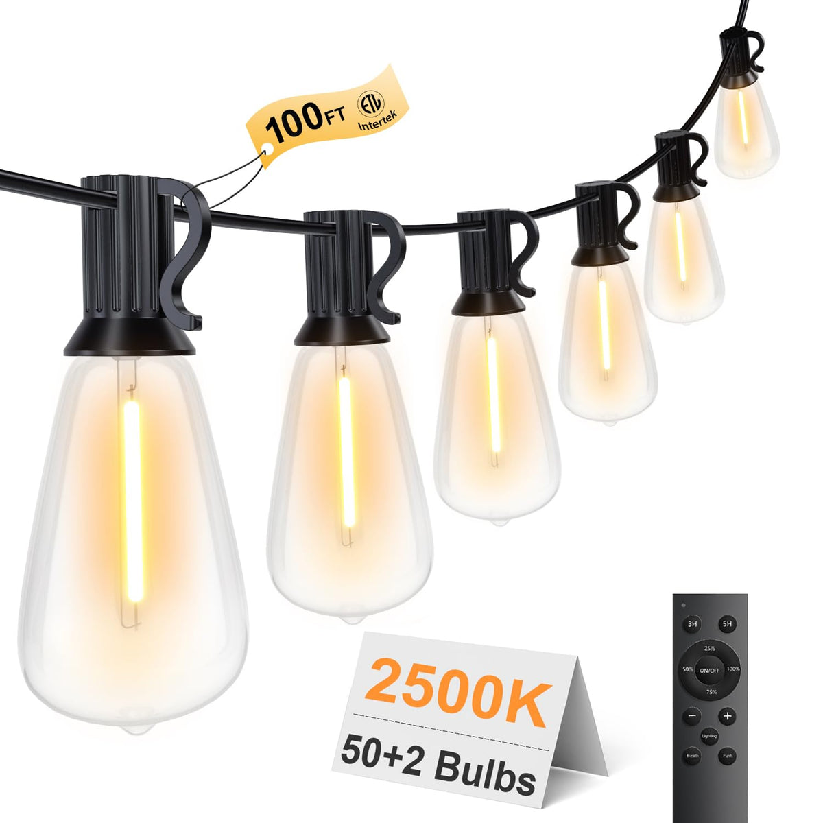 LaPitio 100FT remote outdoor string lights with remote control for easy ambiance from afar