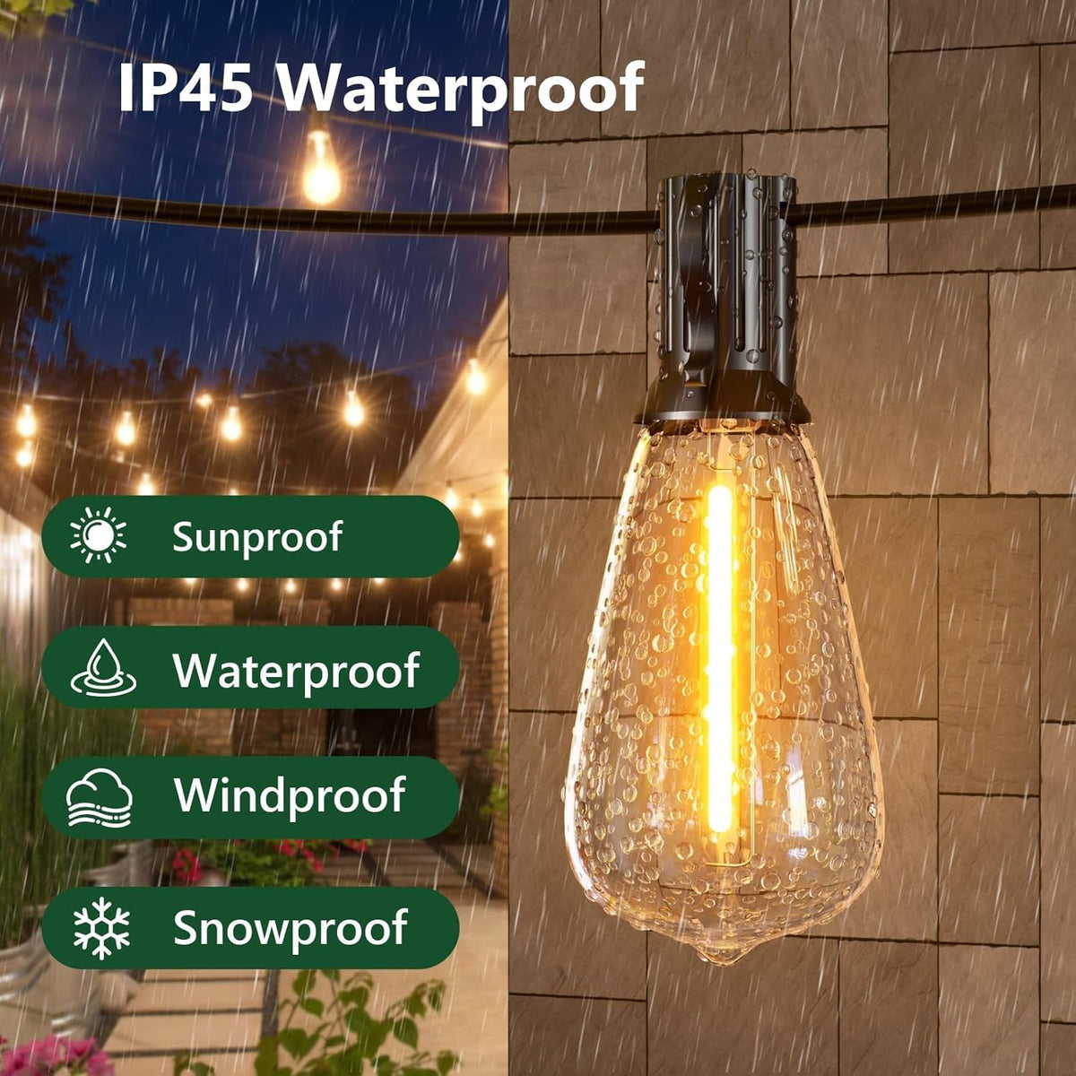LaPitio waterproof shatterproof bulbs offer durable, safe lighting for all-weather use