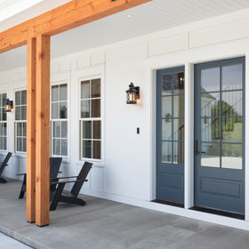 Garage or patio walls benefit from cohesive Laplusbelle lighting