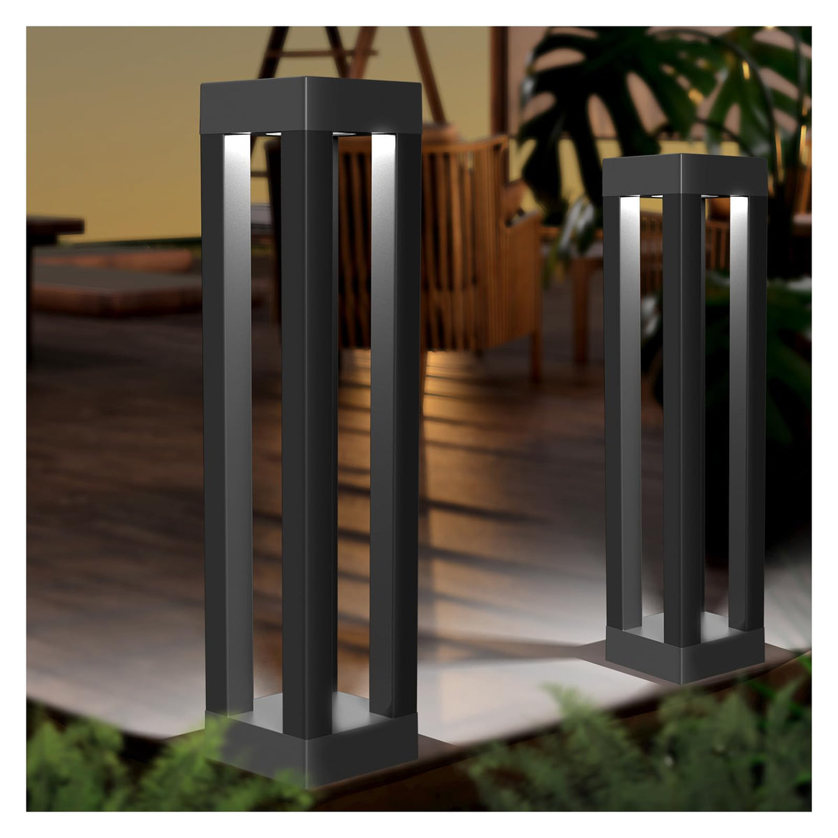Lapsnail outdoor solar floor lamps, assembled, stainless steel finish for stylish garden lighting