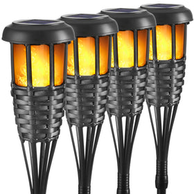 Lapsnail solar torch light with flickering flame for cozy outdoor gatherings