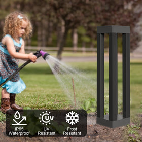 Lapsnail stainless steel black lamp, side-view shows sleek, weatherproof design