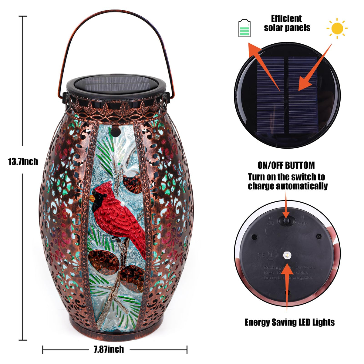 Larekook Cardinal Lantern makes a thoughtful gift for garden lovers
