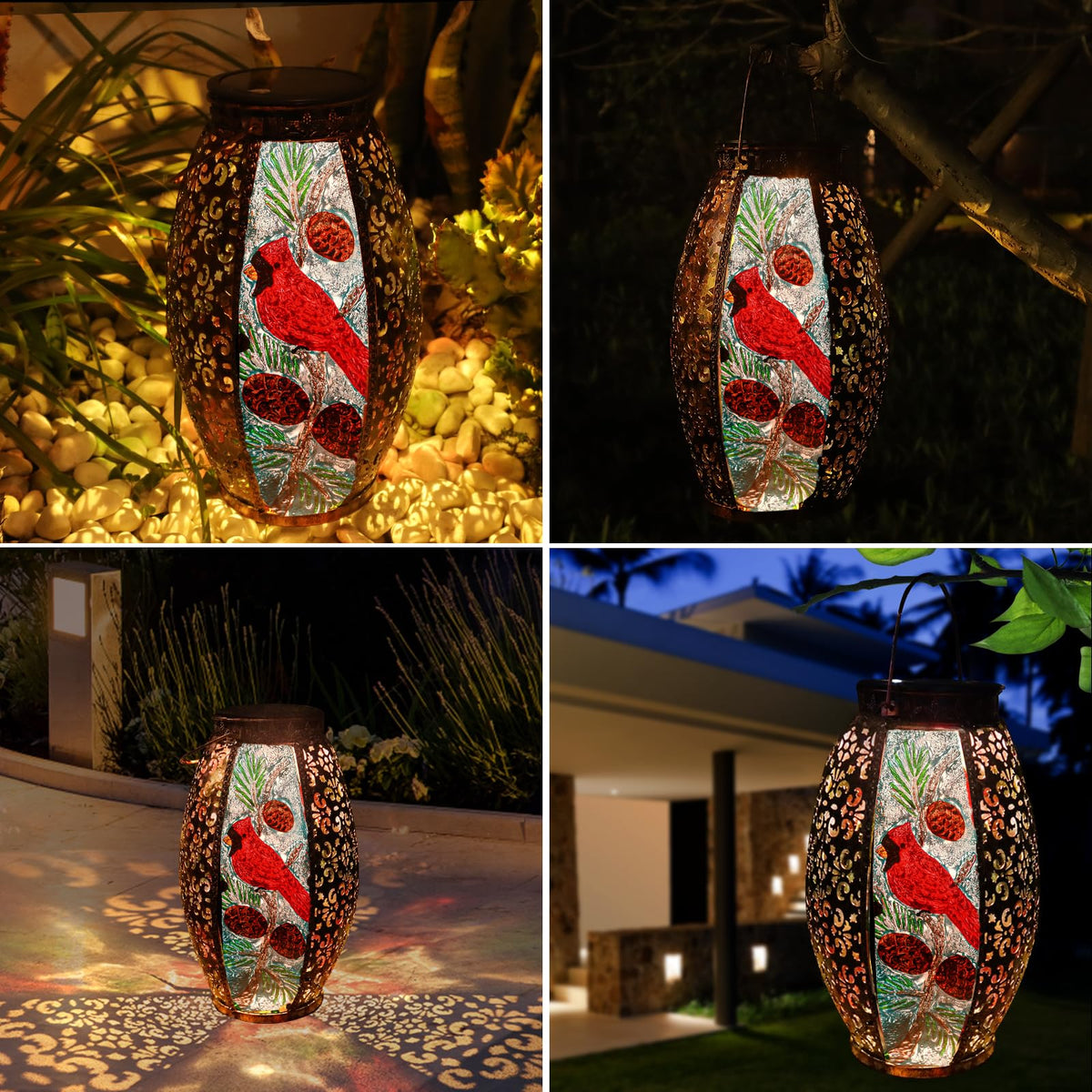 Larekook Cardinal Lantern with rust-resistant metal finish for longevity