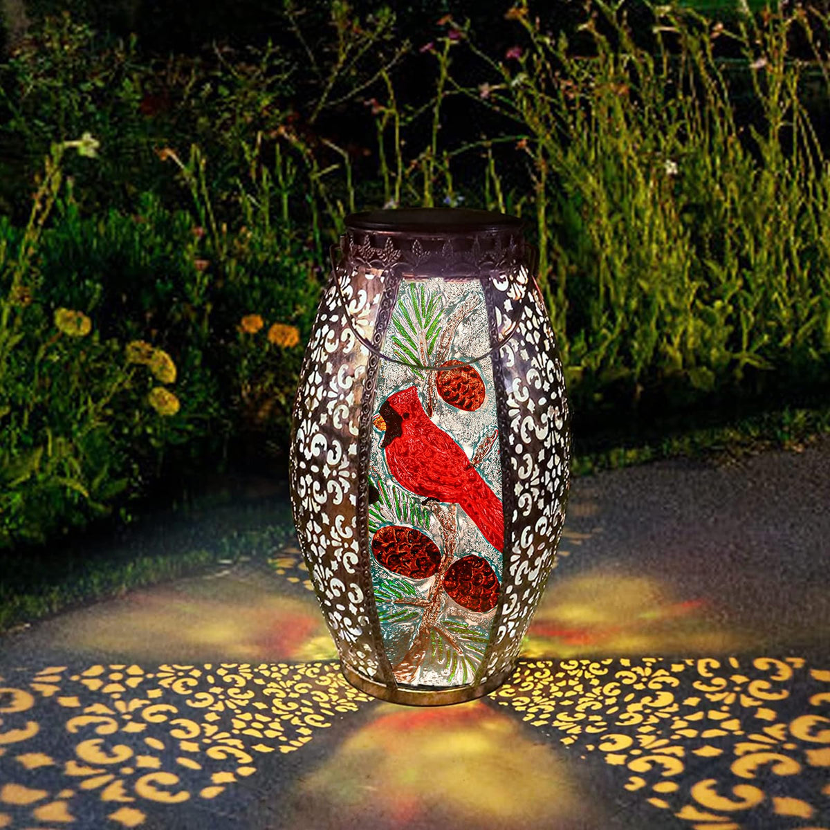 Larekook Cardinal Lantern suited for patios and gardens all year