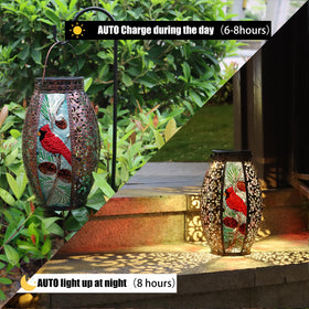 Larekook Cardinal Lantern features upgraded solar panel for brighter, easier lighting