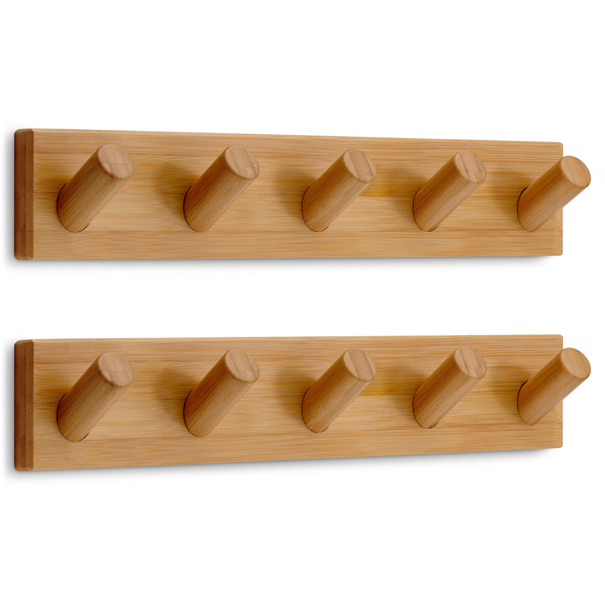 LARHN wall-mounted coat rack with 5 hooks for organized entryways