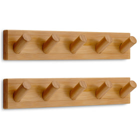 LARHN wall-mounted coat rack with 5 hooks for organized entryways