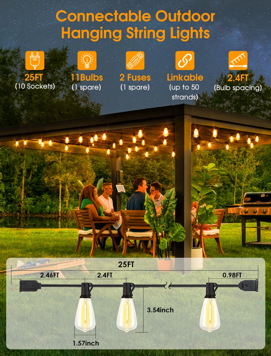 Dimmable compatibility with standard dimmers for adjustable ambiance.