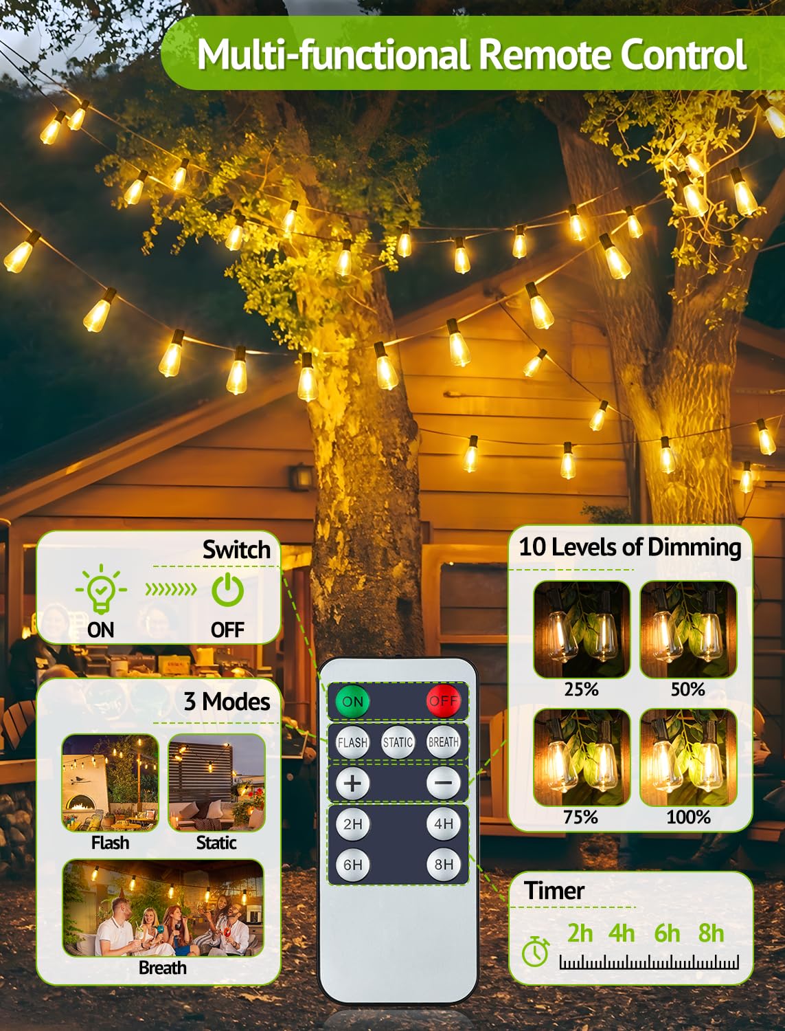 Larkvue remote control panel enables quick mode changes during outdoor gatherings