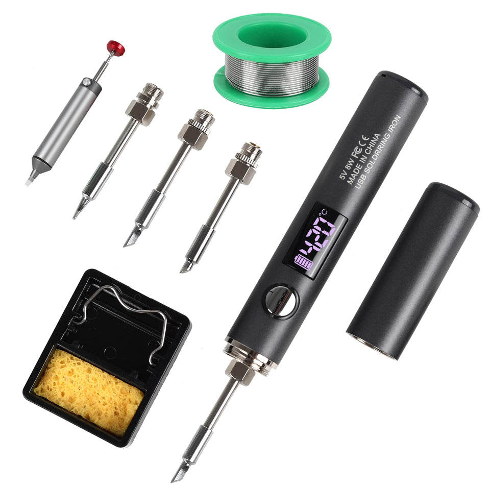 Larlarsa cordless soldering iron kit with OLED display for precise PCB repairs.