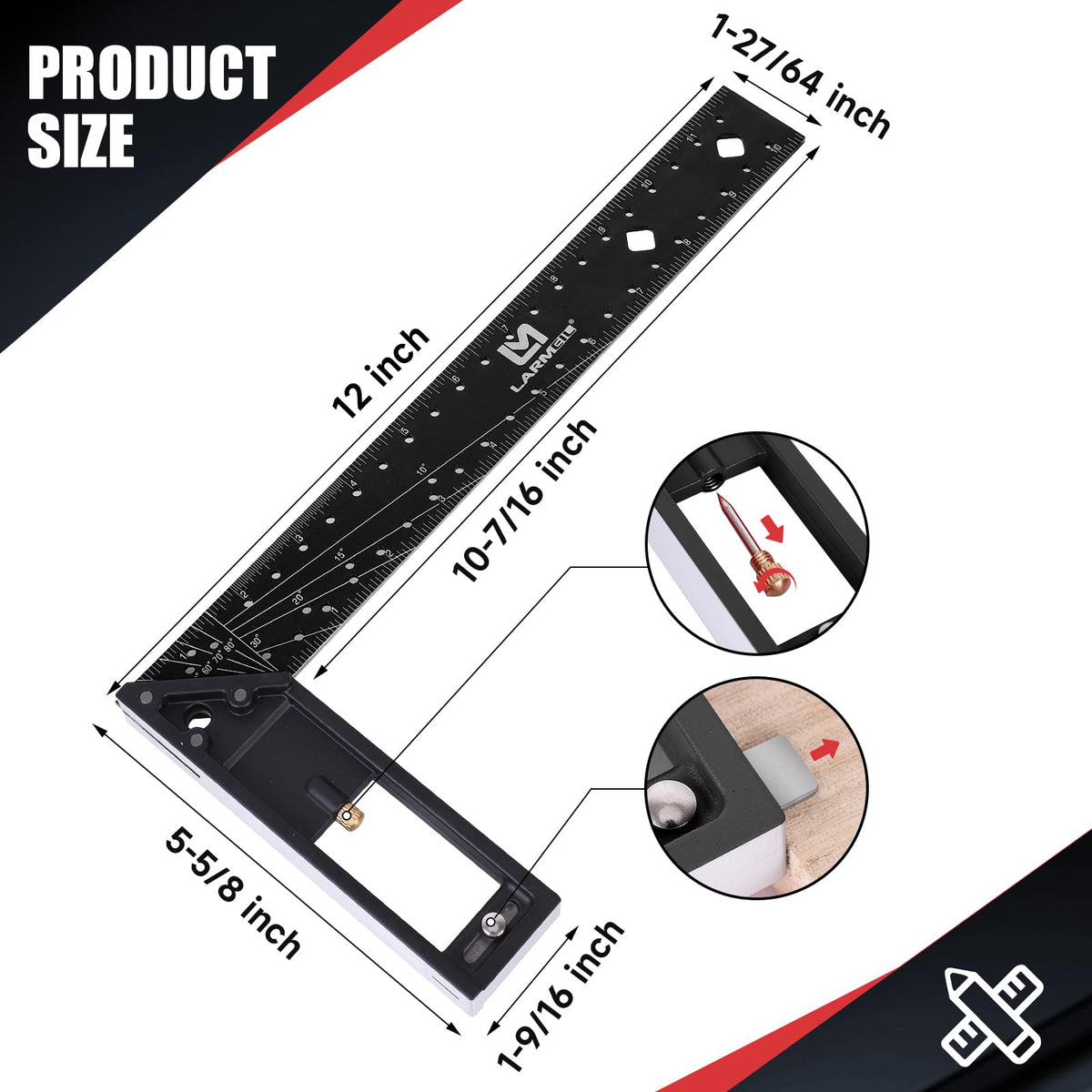 LARMEIL framing square versatile for measuring and marking tasks
