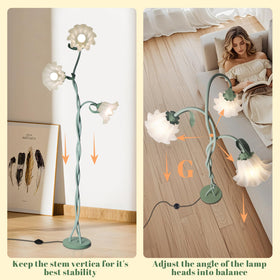 Larnix Flower Standing Lamp heavy base provides stable support in busy rooms