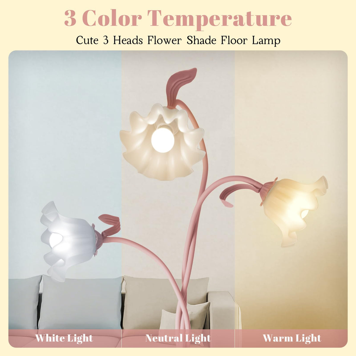 Larnix gooseneck floor lamp with adjustable heads for precise reading