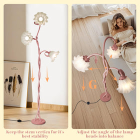 Larnix mid-century flower lamp design with decorative silhouette