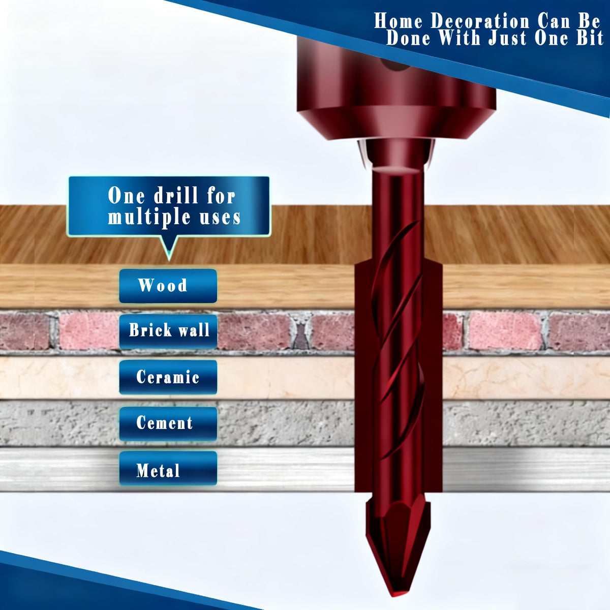 Larouoba handles drilling concrete, brick, cement, metal, and wood with ease.