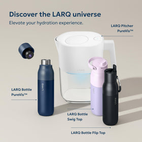 LARQ pitcher fits in fridge or on countertop for versatile storage.