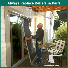 Lashow four-pack sliding screen door roller assembly lower for stable sliding